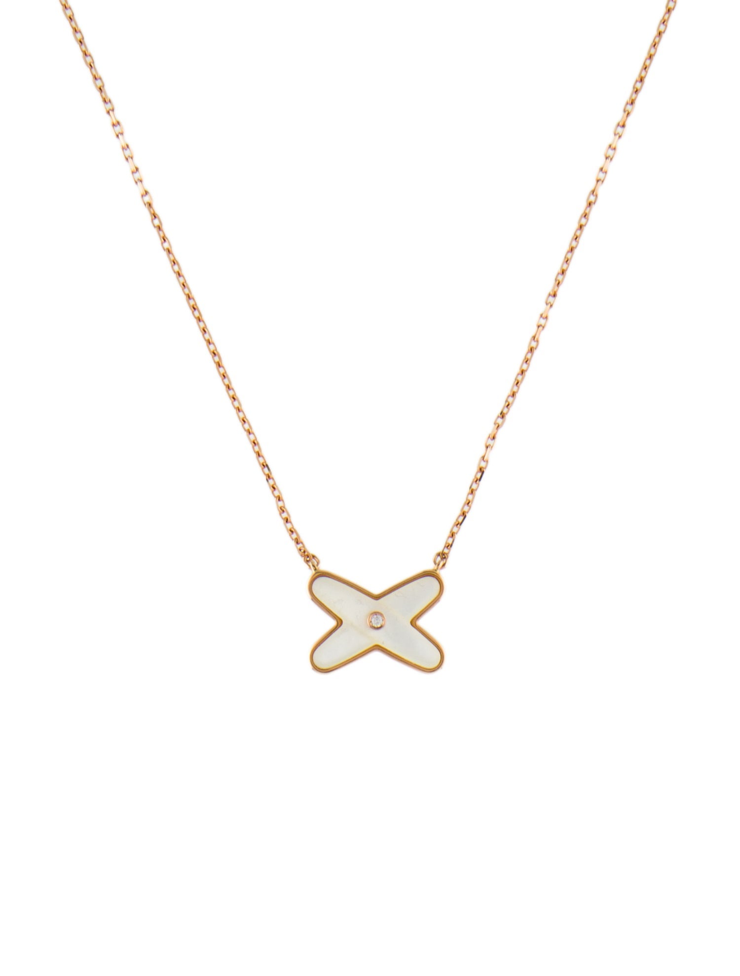 Chaumet 18K Mother Of Pearl & Diamond Jeux de Liens Pendant Necklace