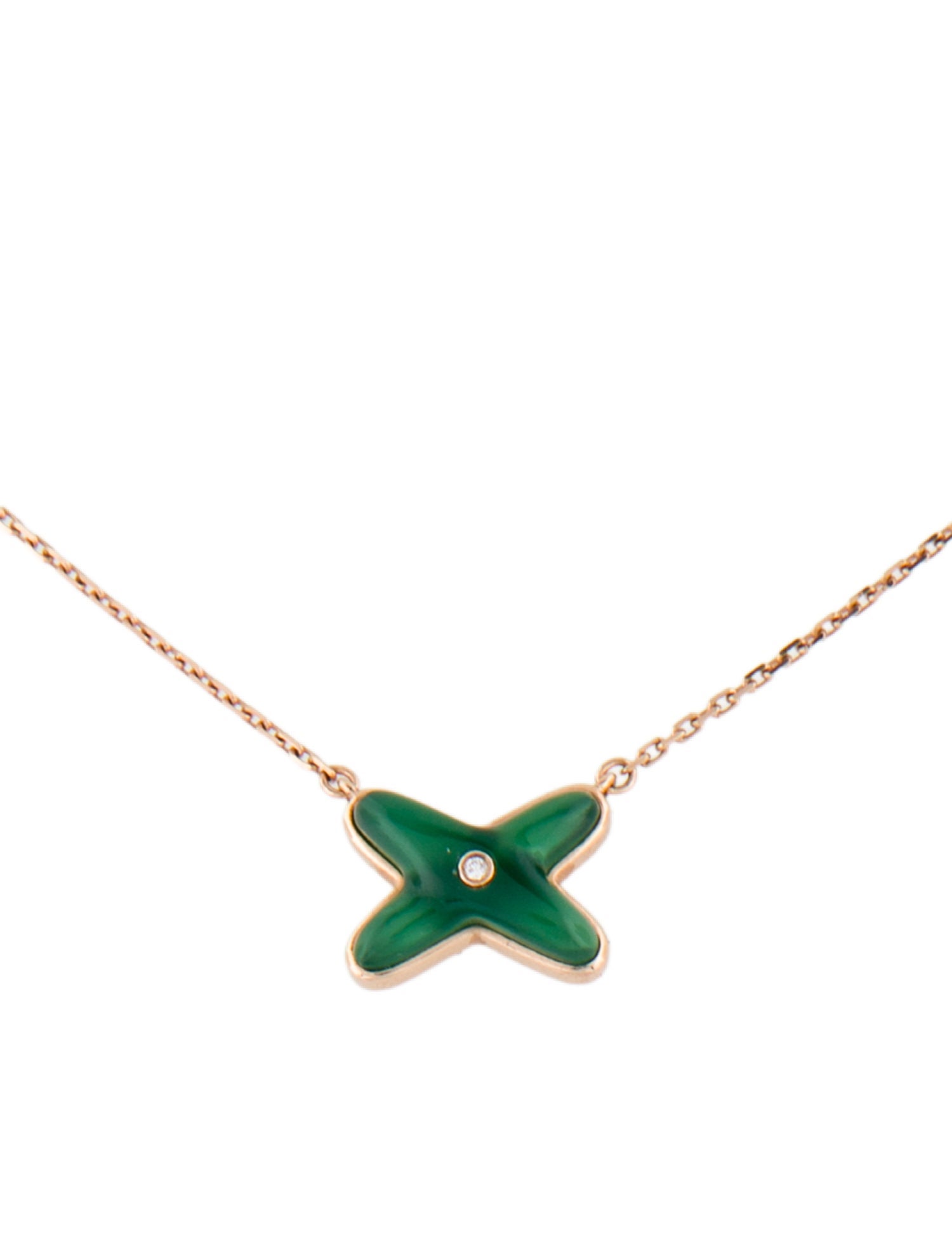 Chaumet 18K Dyed Chalcedony & Diamond Jeux de Liens Pendant Necklace