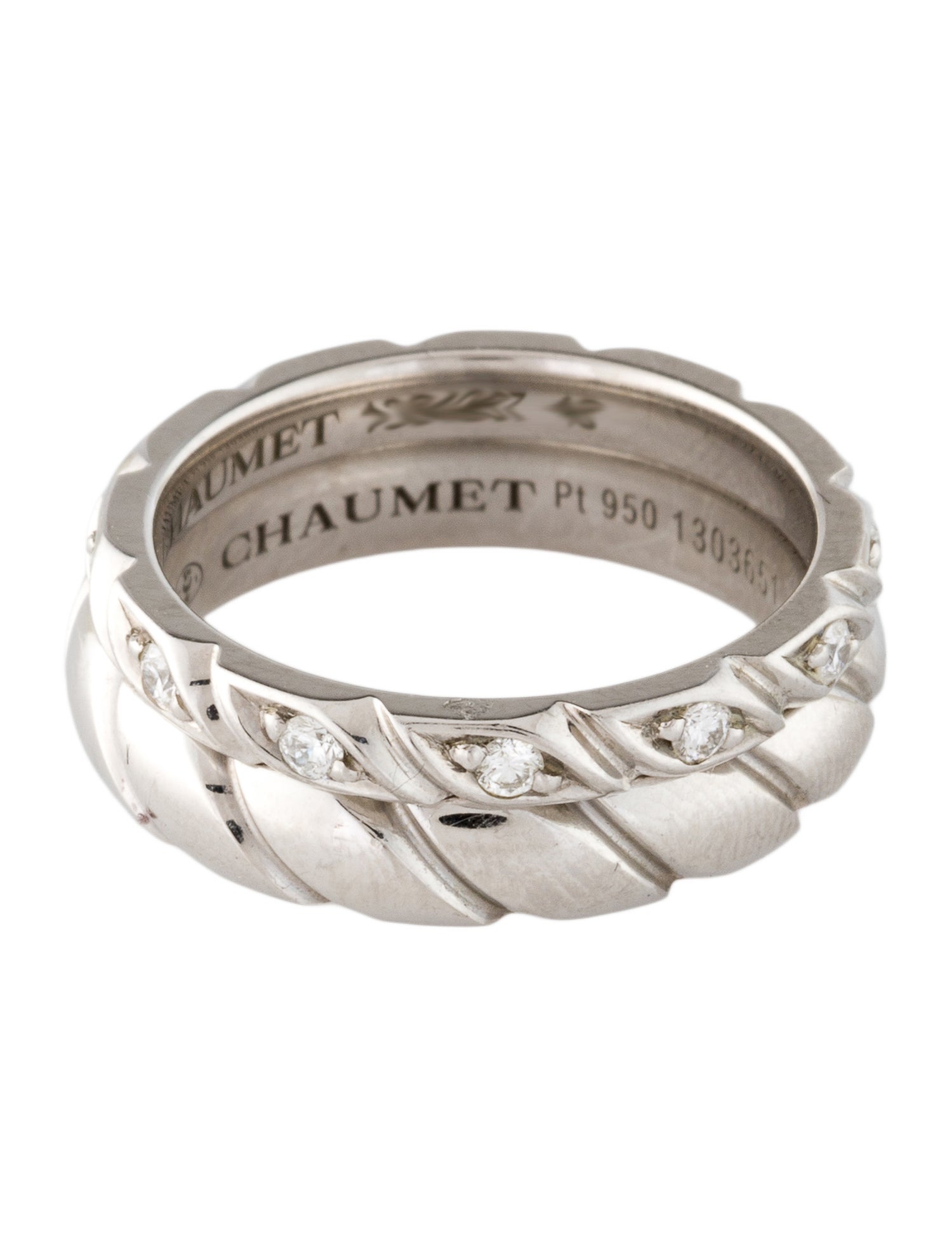 Chaumet Platinum & Diamond Torsade De Chaumet Wedding Band Set