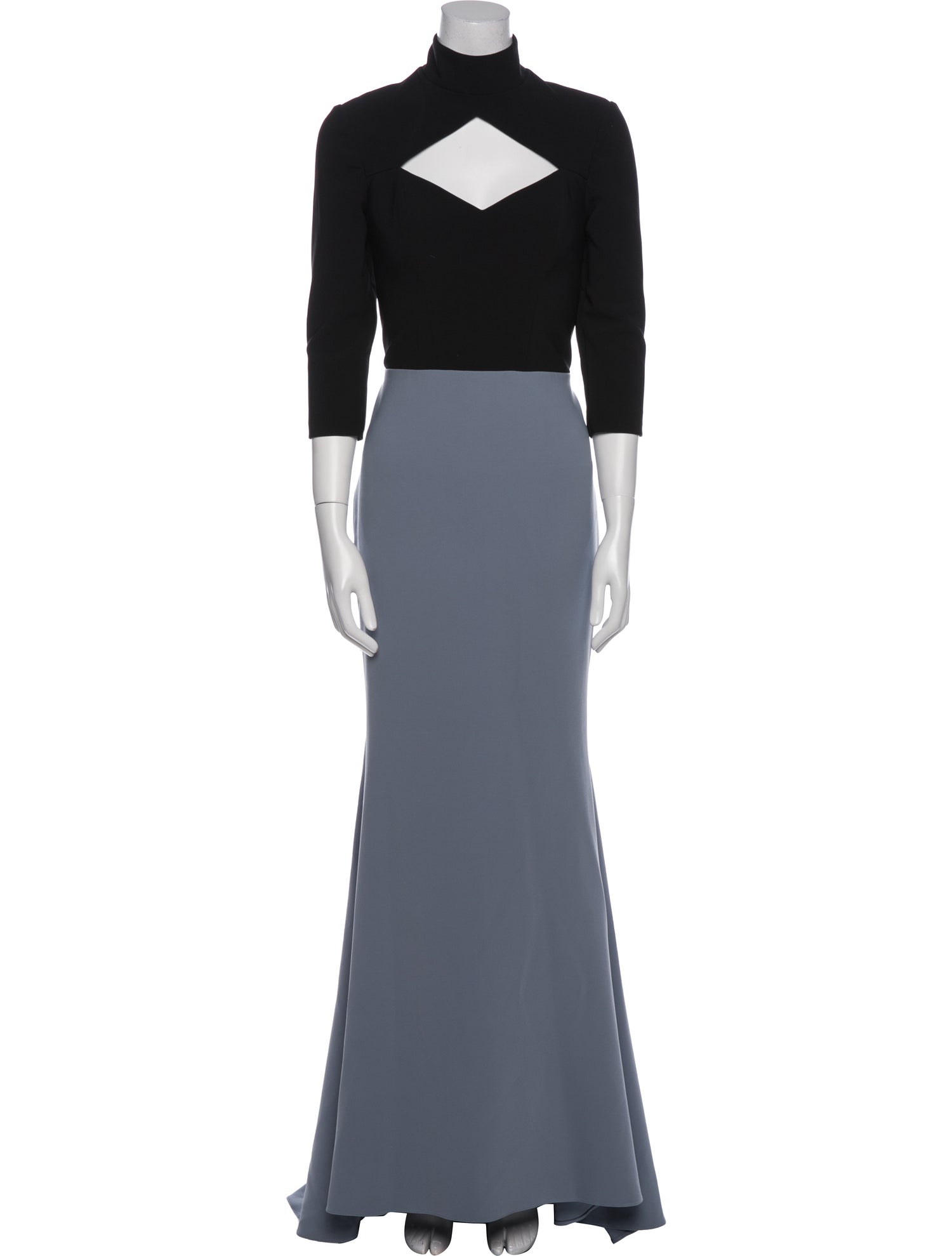 Christian Siriano Colorblock Pattern Long Dress