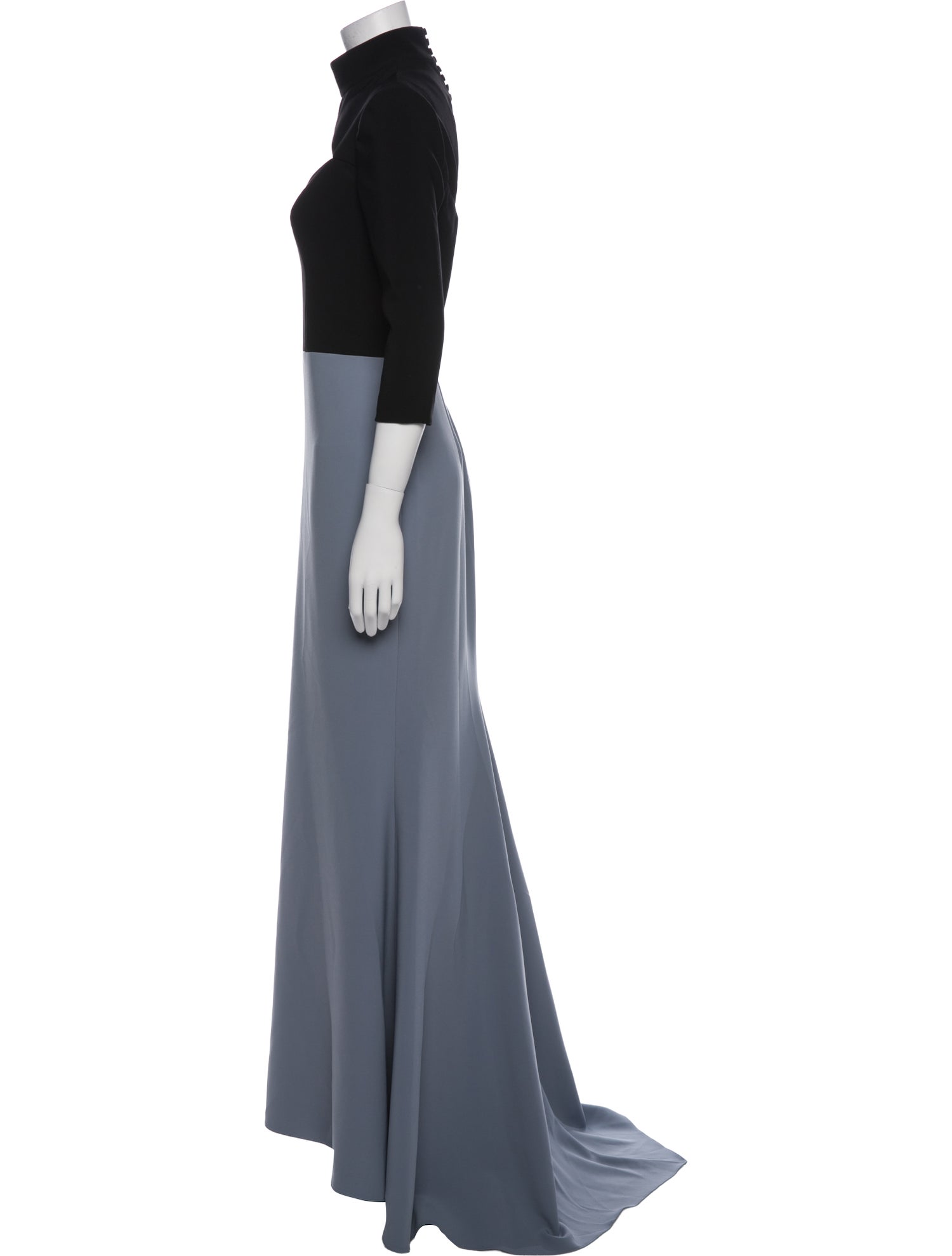 Christian Siriano Colorblock Pattern Long Dress