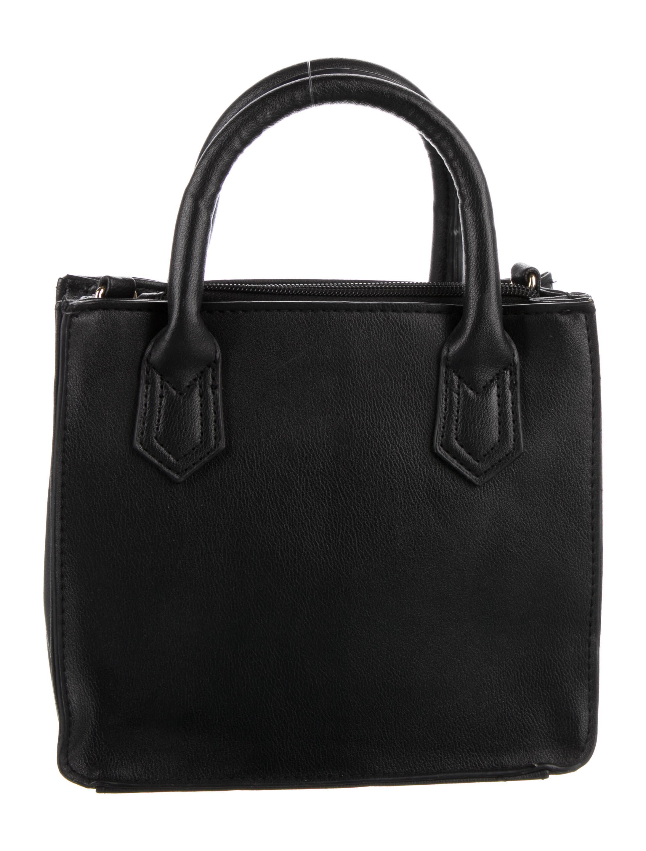 Christian Siriano Leather Leopard Print Handle Bag