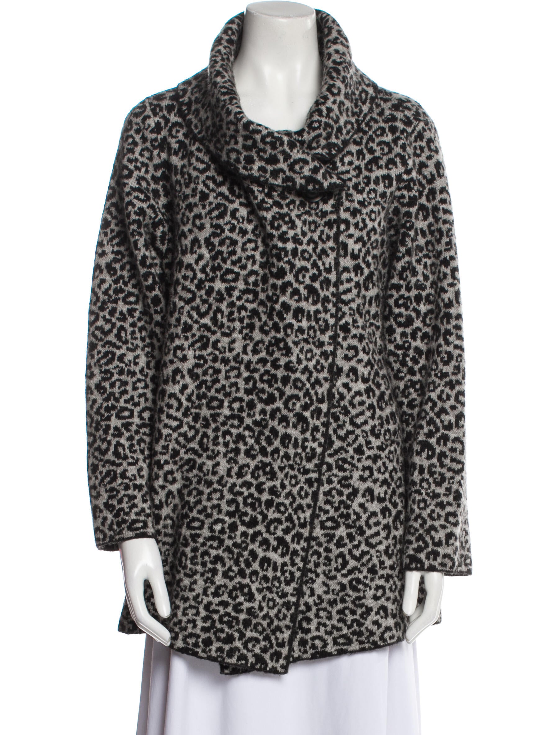 Christian Siriano Animal Print Cowl Neck Sweater