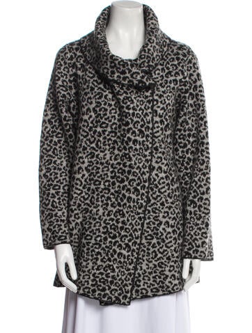 Christian Siriano Knitwear Animal Print Cowl Neck Sweater XL