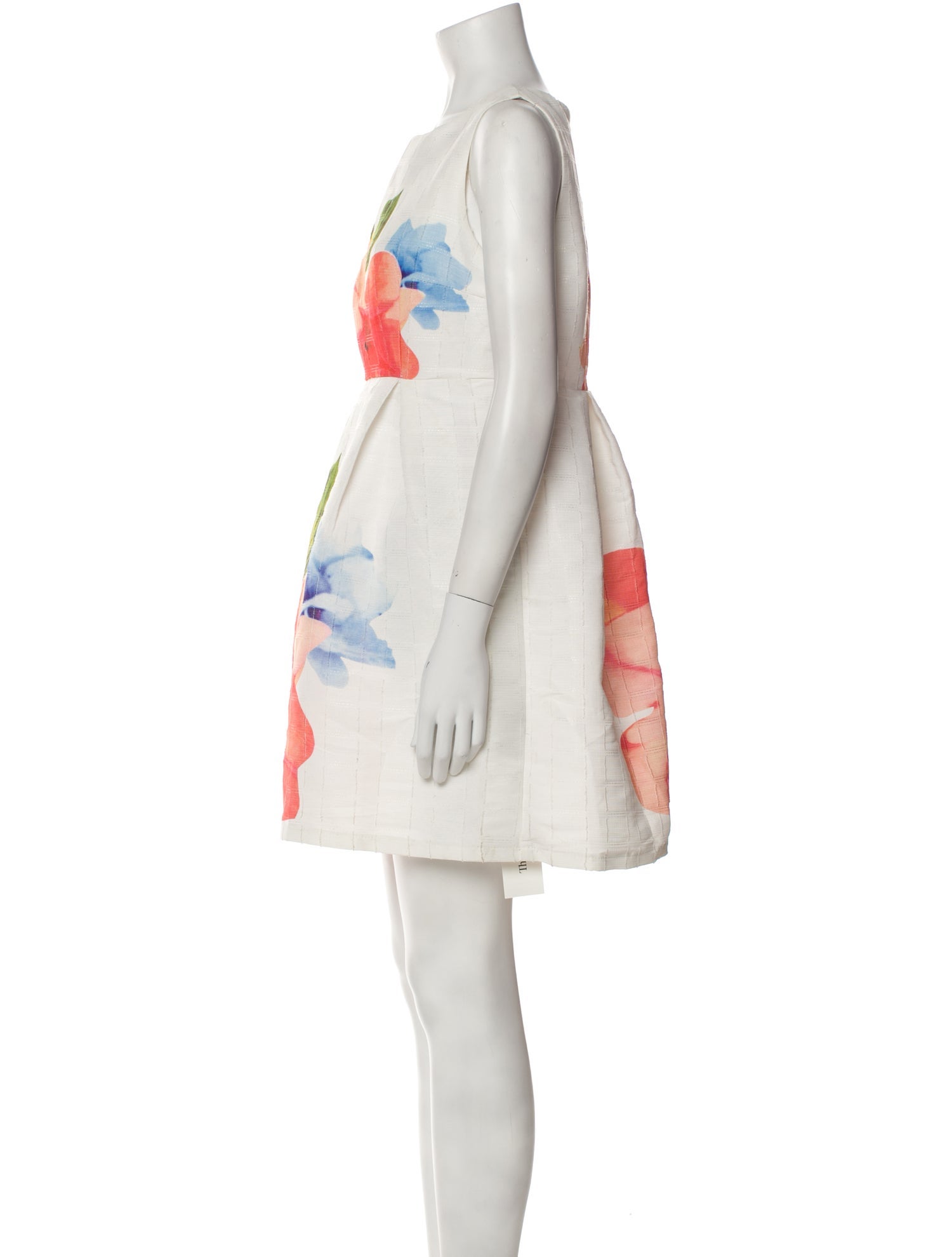 Christian Siriano Floral Print Mini Dress