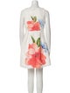 Christian Siriano Floral Print Mini Dress