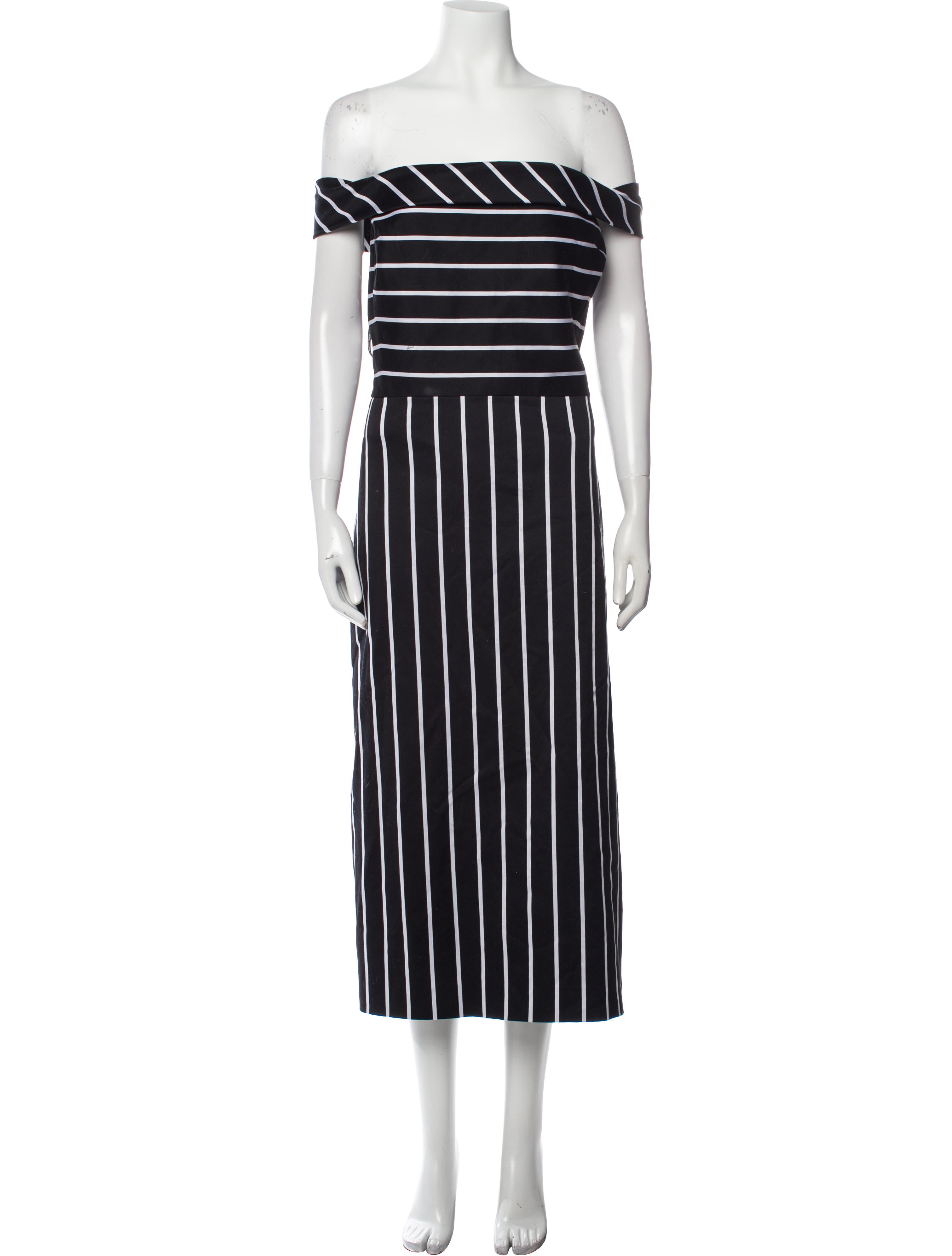 Christian Siriano Striped Long Dress
