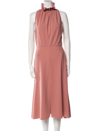 Christian Siriano Mock Neck Midi Length Dress