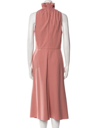 Christian Siriano Mock Neck Midi Length Dress