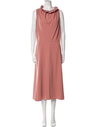 Christian Siriano Cowl Neck Midi Length Dress