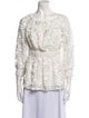 Christian Siriano Lace Pattern Bateau Neckline Blouse