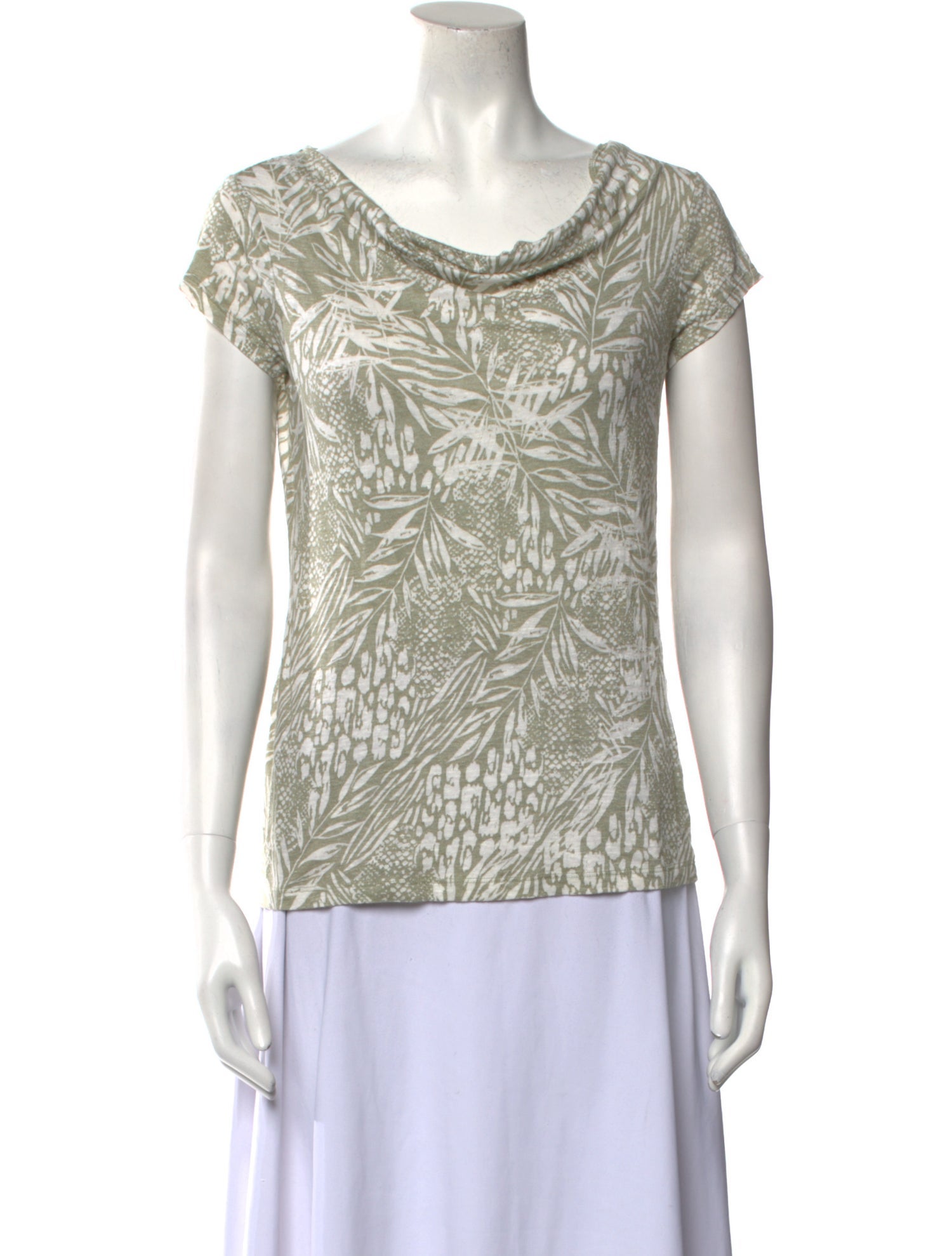 Christian Siriano Linen Cowl Neck T-Shirt