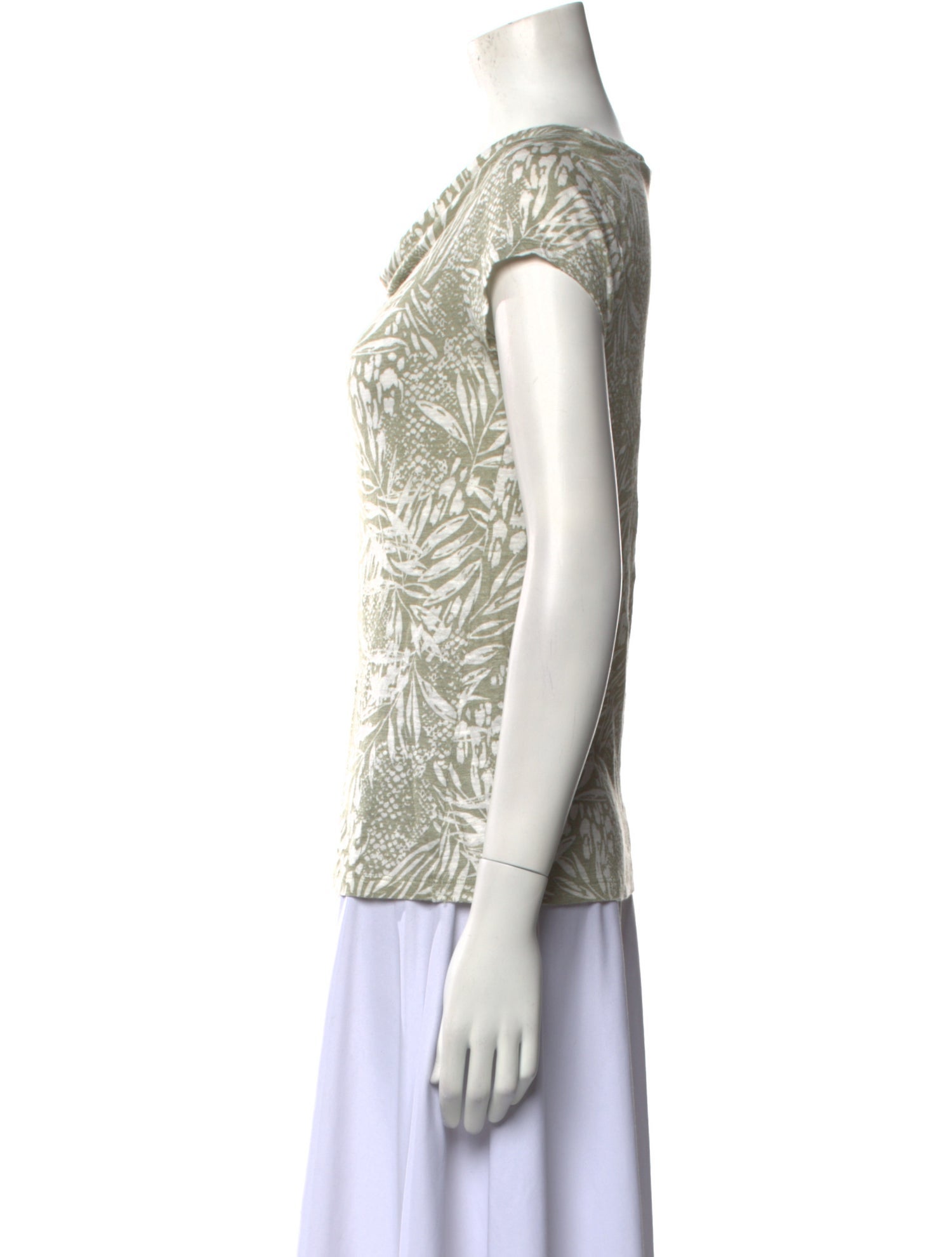 Christian Siriano Linen Cowl Neck T-Shirt