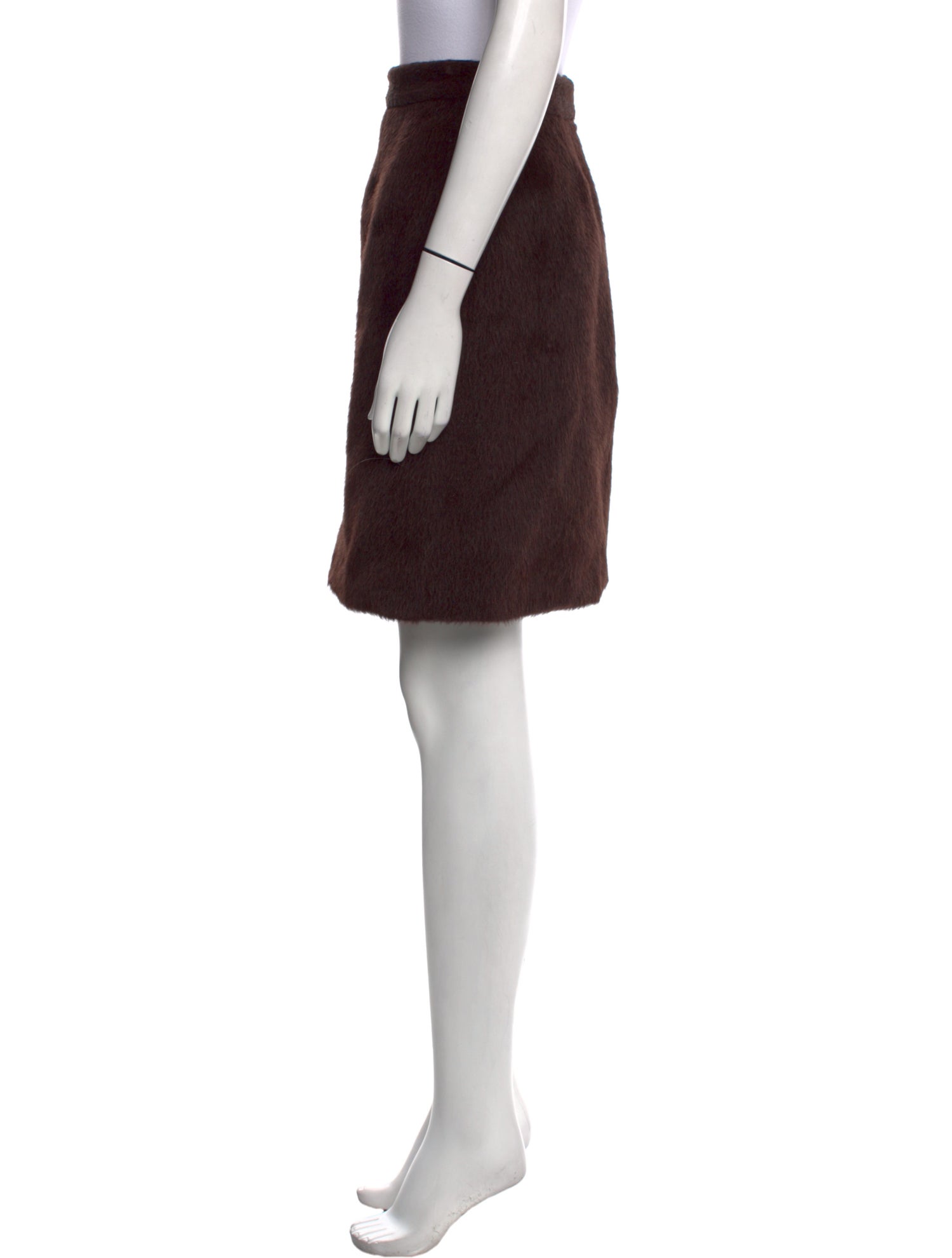 Christian Siriano Faux Fur Knee-Length Skirt