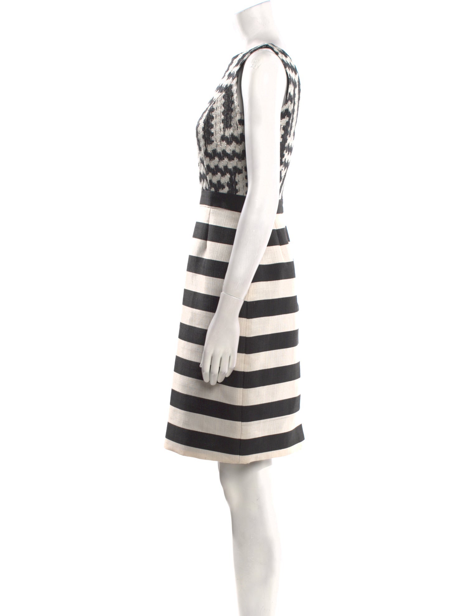 Christian Siriano Striped Knee-Length Dress