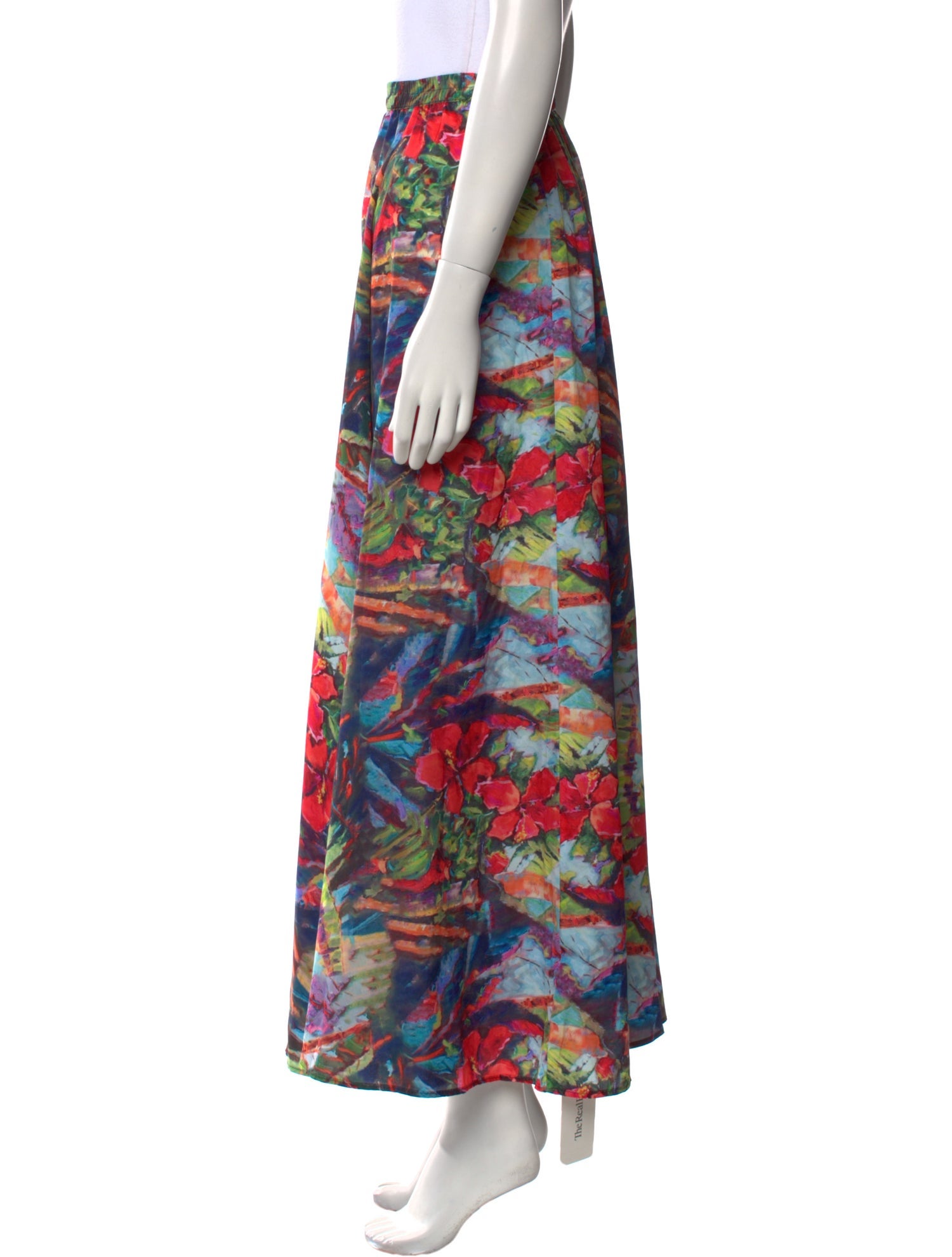 Christian Siriano Floral Print Midi Length Skirt