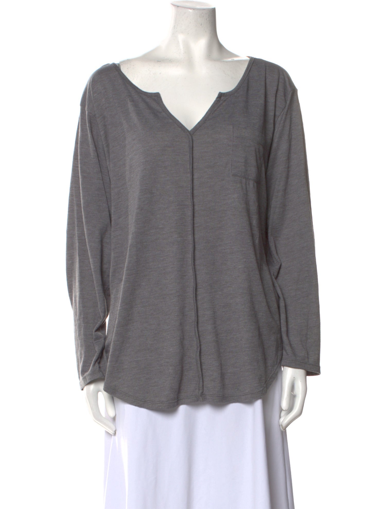 Christian Siriano V-Neck Long Sleeve Blouse