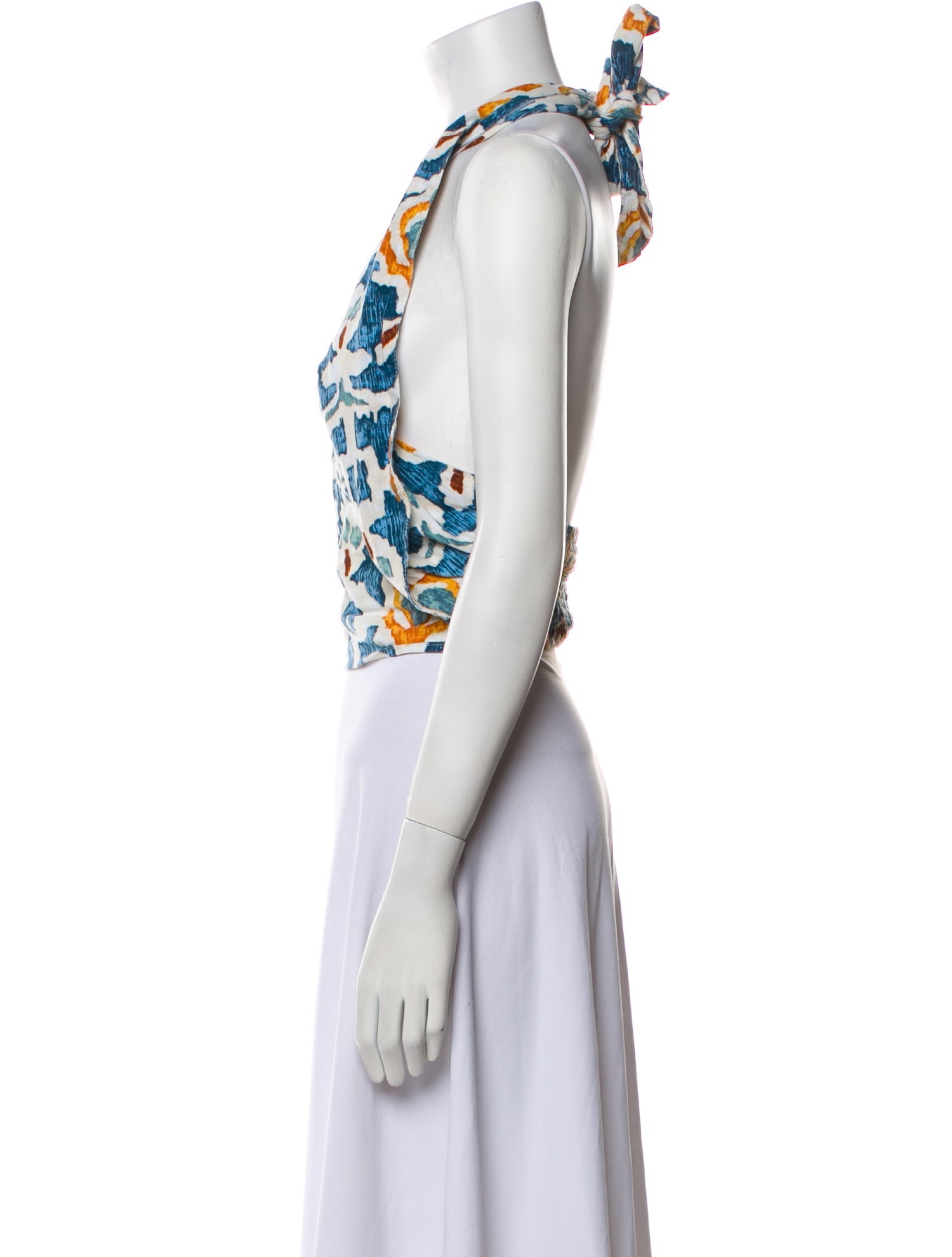 Christian Siriano Floral Print V-Neck Crop Top