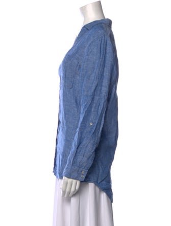 Christian Siriano Linen Long Sleeve Button-Up Top