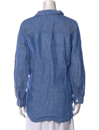 Christian Siriano Linen Long Sleeve Button-Up Top