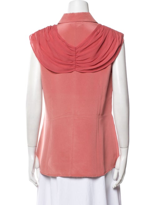 Christian Siriano Silk Short Sleeve Button-Up Top