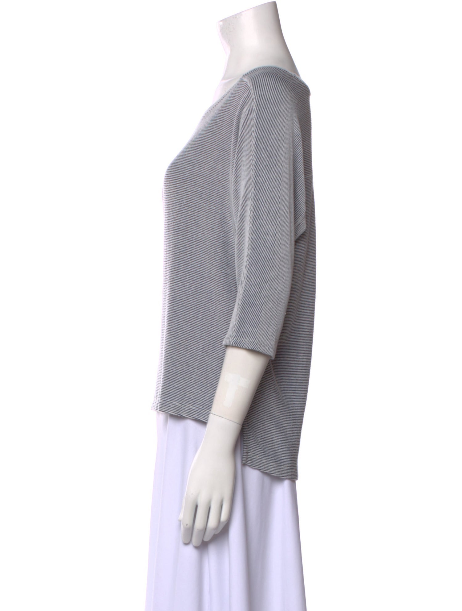 Christian Siriano Striped Bateau Neckline Blouse