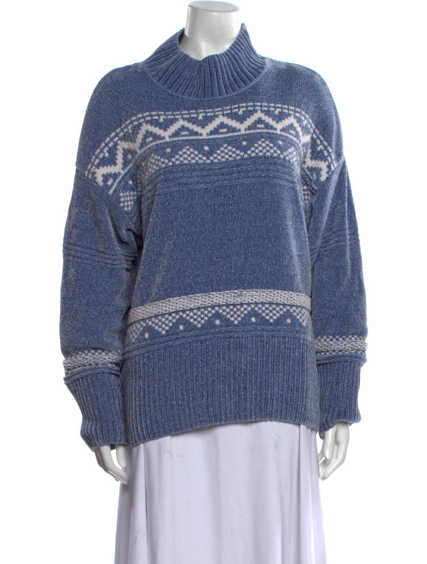 Christian Siriano Printed Mock Neck Sweater