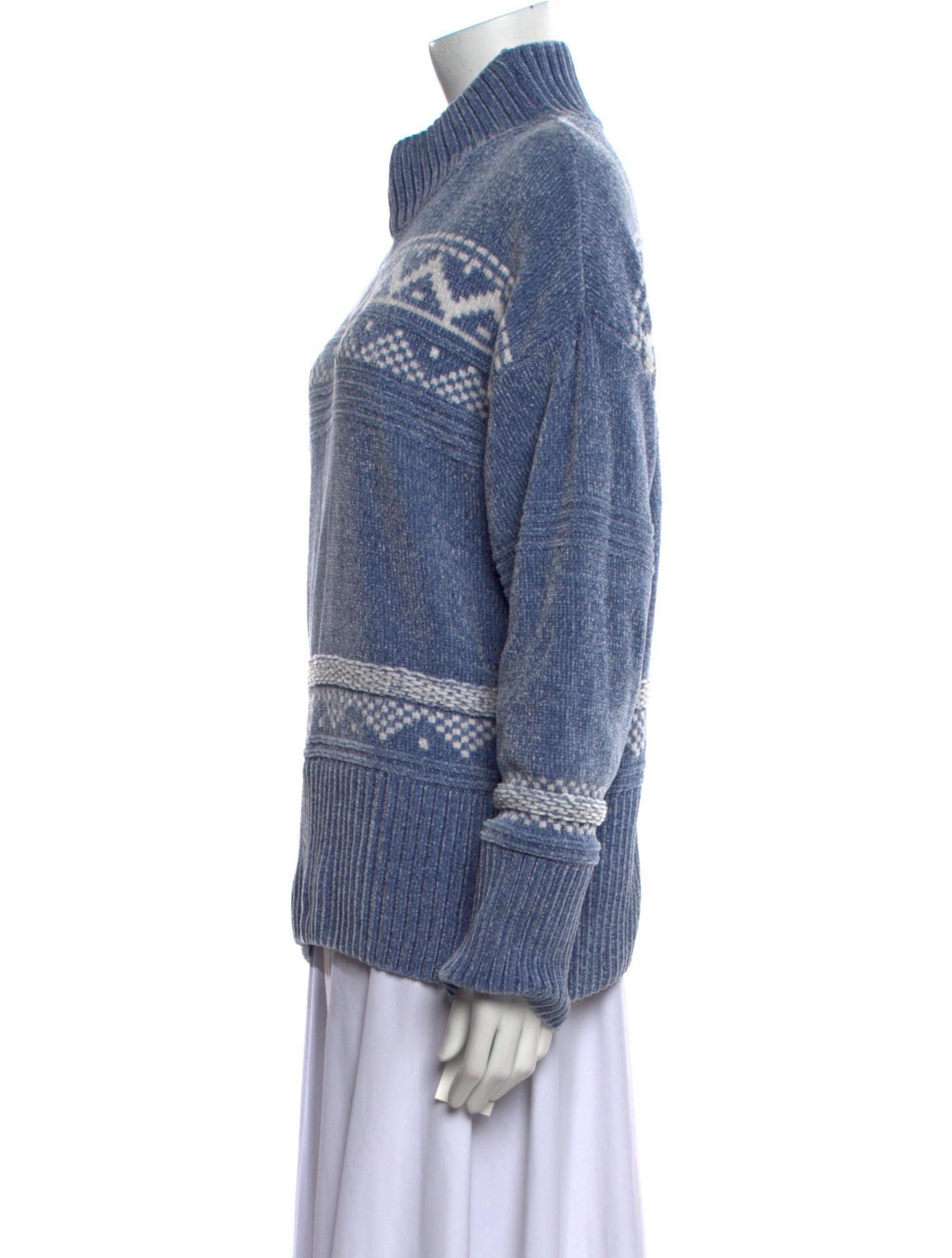 Christian Siriano Printed Mock Neck Sweater