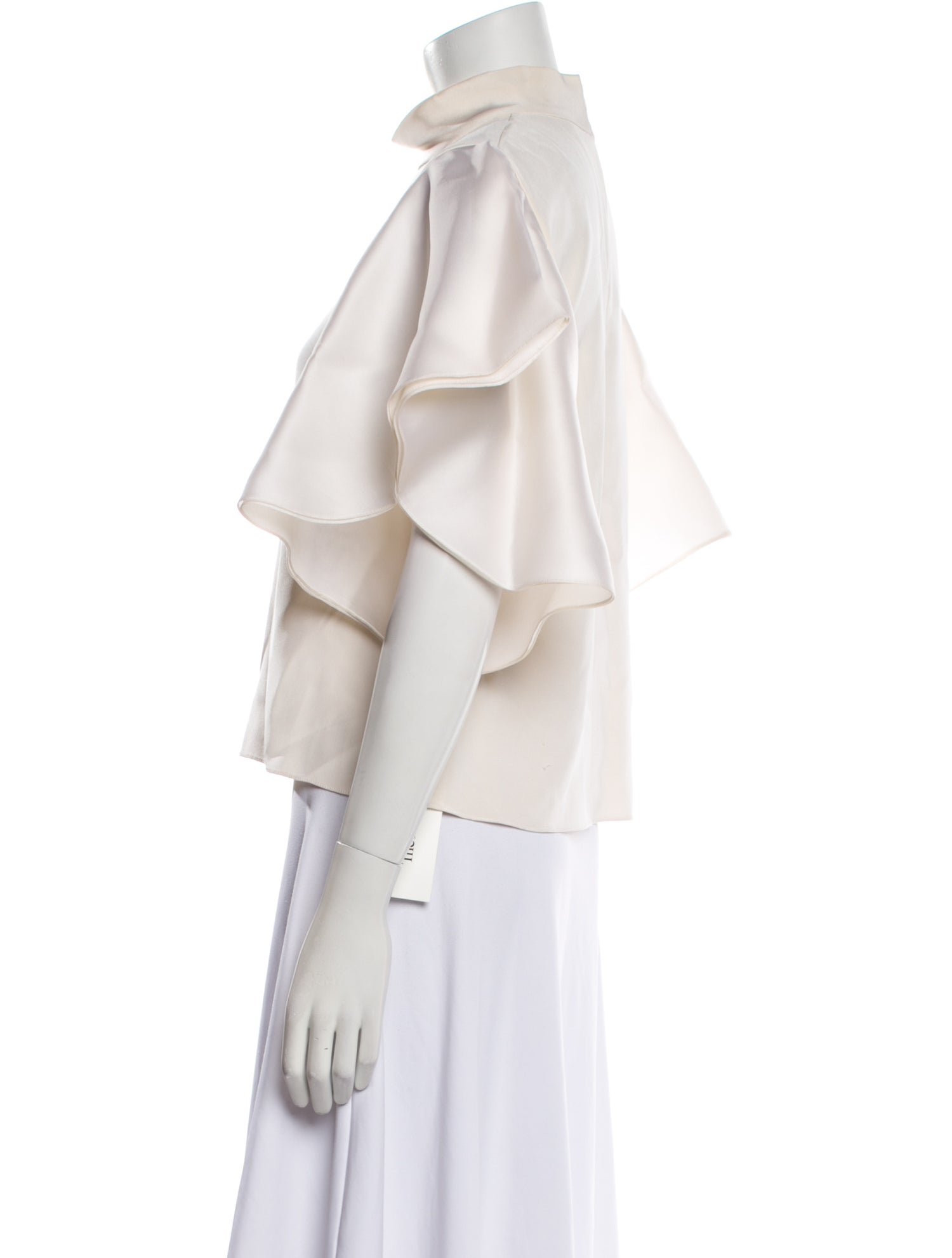 Christian Siriano Silk Mock Neck Crop Top