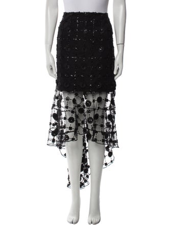 Christian Siriano Lace Pattern Midi Length Skirt
