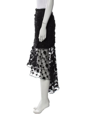 Christian Siriano Lace Pattern Midi Length Skirt