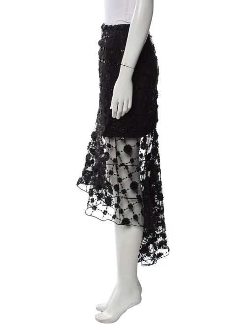 Christian Siriano Lace Pattern Midi Length Skirt