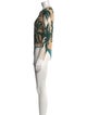 Christian Siriano Silk Printed Bodysuit
