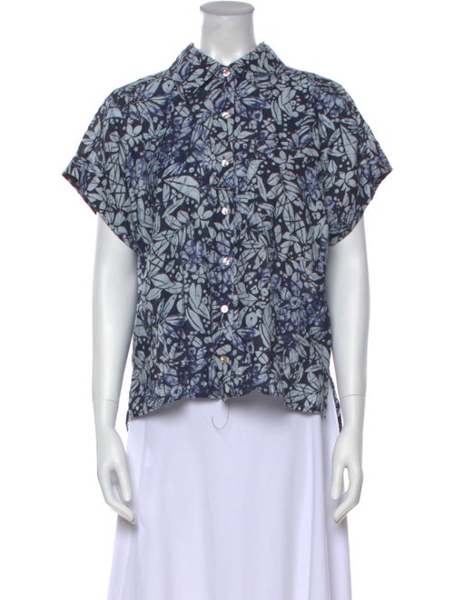 Christian Siriano Linen Printed Top