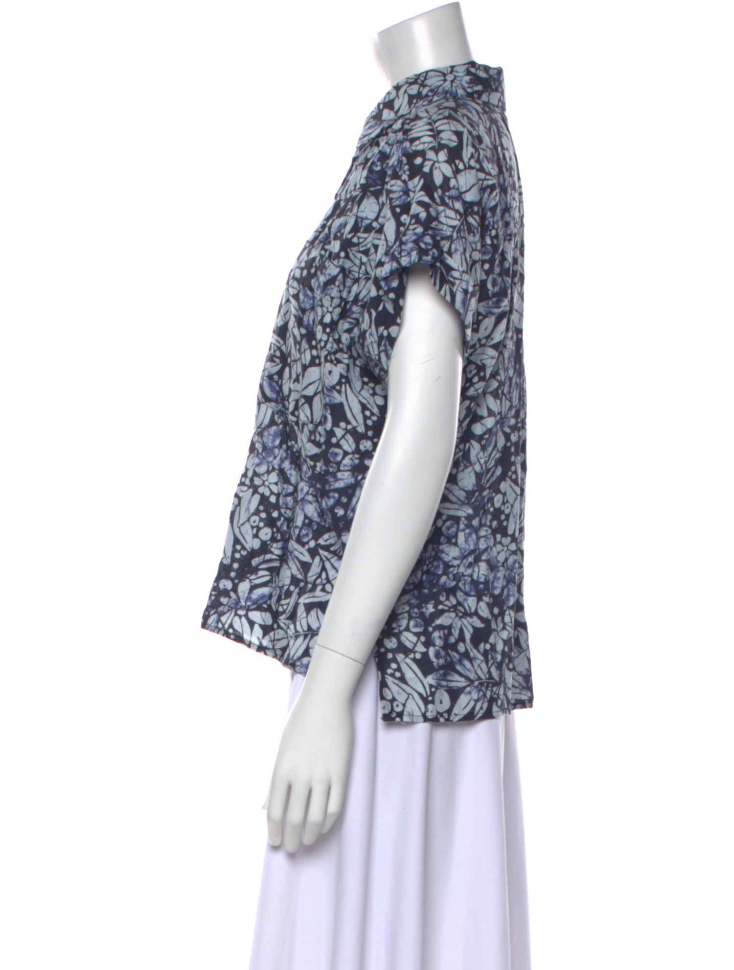 Christian Siriano Linen Printed Top