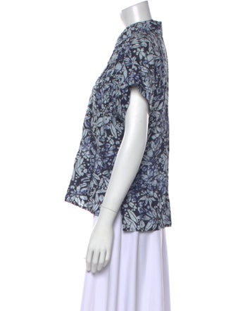 Christian Siriano Linen Printed Top
