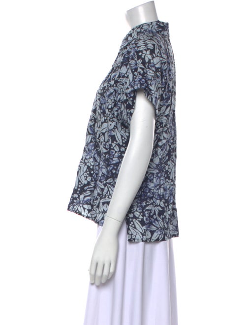 Christian Siriano Linen Printed Top