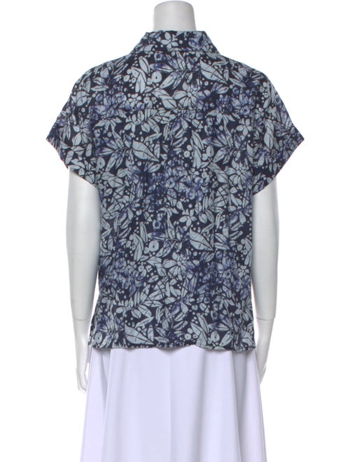 Christian Siriano Linen Printed Top