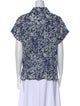 Christian Siriano Linen Printed Top