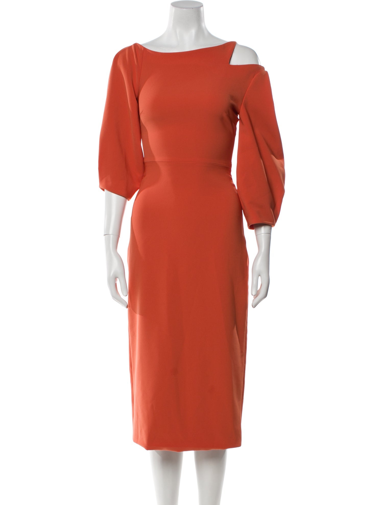 Christian Siriano Bateau Neckline Midi Length Dress