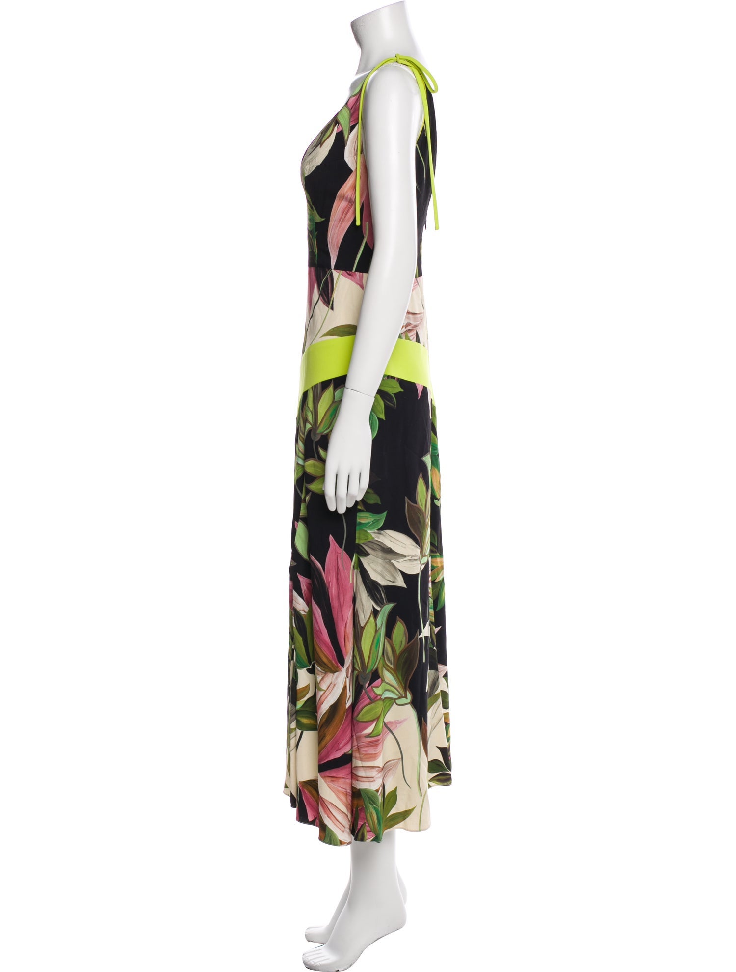 Christian Siriano Floral Print Midi Length Dress