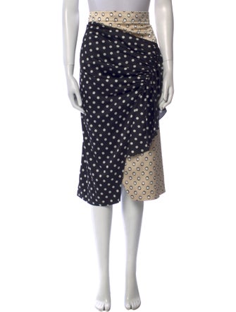 Christian Siriano Polka Dot Print Midi Length Skirt