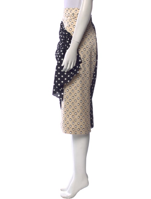 Christian Siriano Polka Dot Print Midi Length Skirt