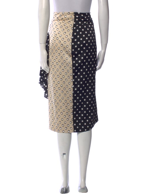 Christian Siriano Polka Dot Print Midi Length Skirt
