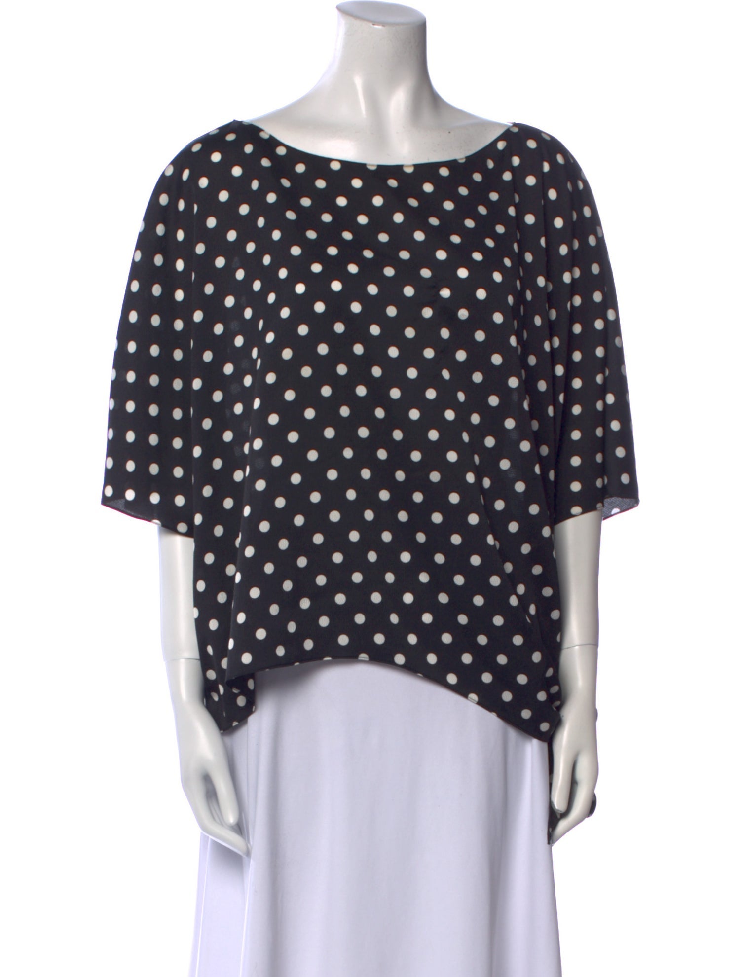 Christian Siriano Polka Dot Print Scoop Neck Blouse