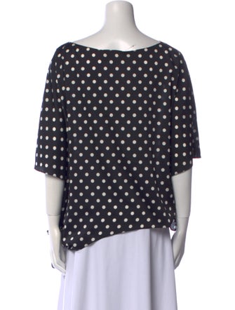 Christian Siriano Polka Dot Print Scoop Neck Blouse