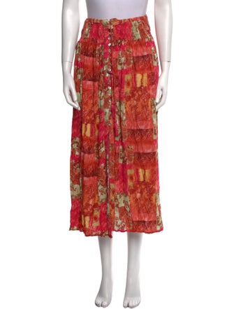 Christian Siriano Printed Midi Length Skirt