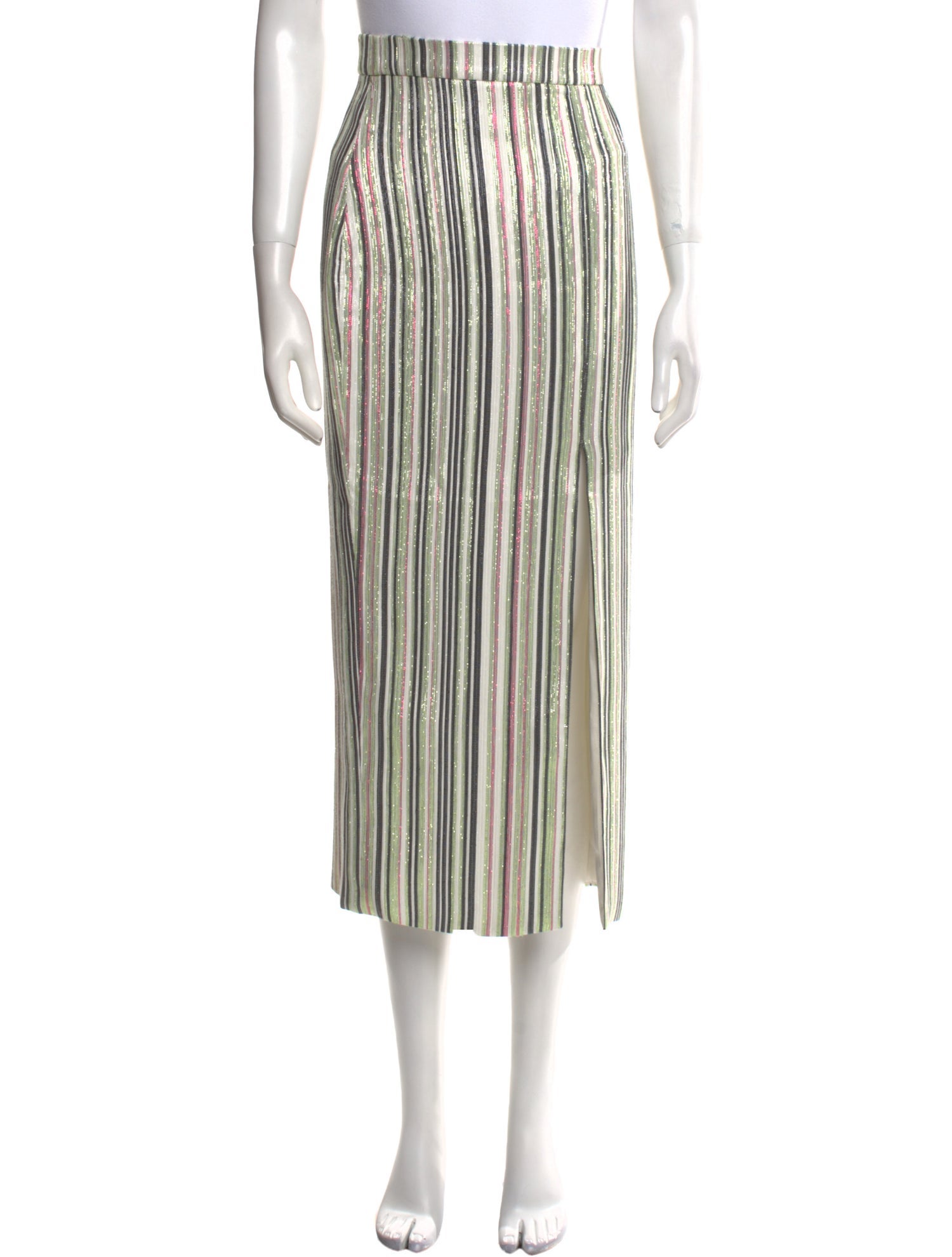 Christian Siriano Striped Midi Length Skirt
