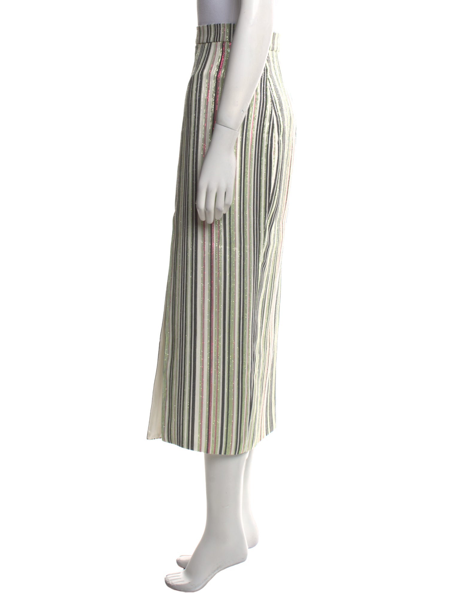 Christian Siriano Striped Midi Length Skirt