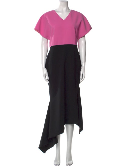 Christian Siriano Colorblock Pattern Long Dress